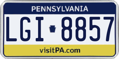 PA license plate LGI8857