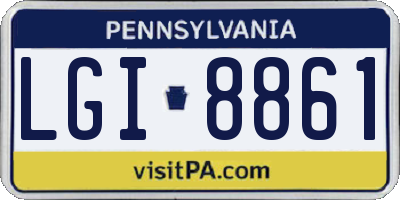PA license plate LGI8861