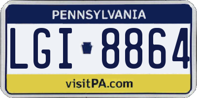 PA license plate LGI8864