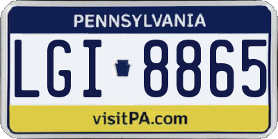 PA license plate LGI8865