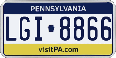 PA license plate LGI8866