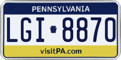 PA license plate LGI8870