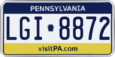 PA license plate LGI8872