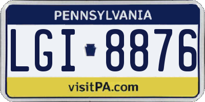 PA license plate LGI8876