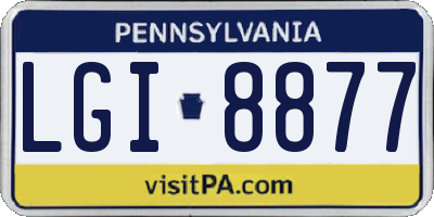 PA license plate LGI8877