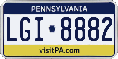 PA license plate LGI8882
