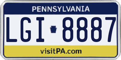 PA license plate LGI8887