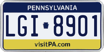 PA license plate LGI8901