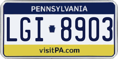 PA license plate LGI8903