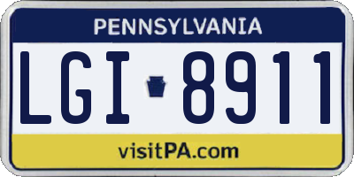 PA license plate LGI8911