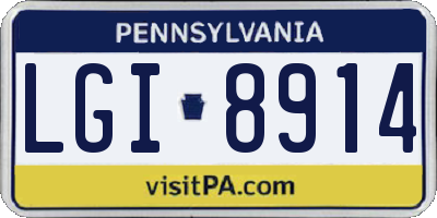 PA license plate LGI8914