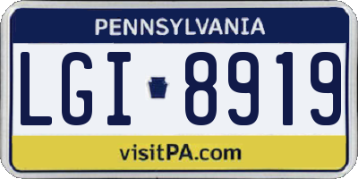 PA license plate LGI8919