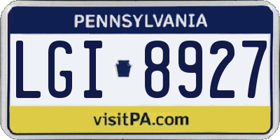 PA license plate LGI8927