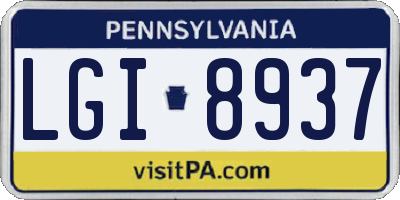 PA license plate LGI8937