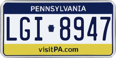 PA license plate LGI8947