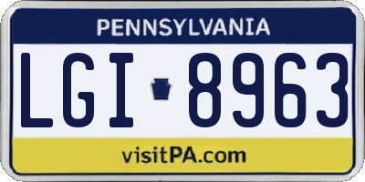 PA license plate LGI8963