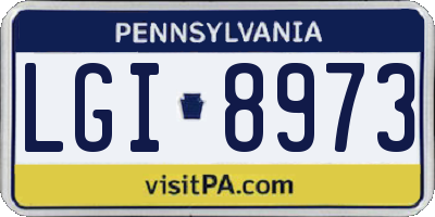 PA license plate LGI8973