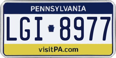 PA license plate LGI8977