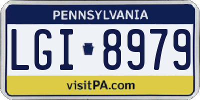 PA license plate LGI8979