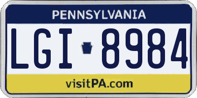 PA license plate LGI8984