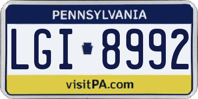 PA license plate LGI8992