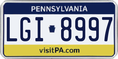 PA license plate LGI8997
