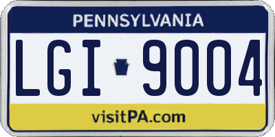 PA license plate LGI9004