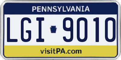 PA license plate LGI9010