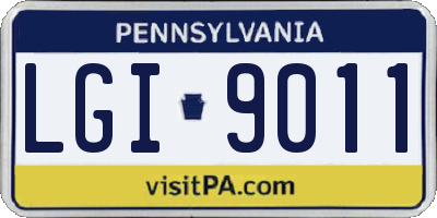 PA license plate LGI9011