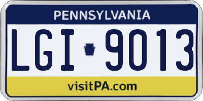 PA license plate LGI9013