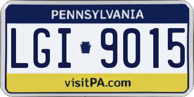 PA license plate LGI9015