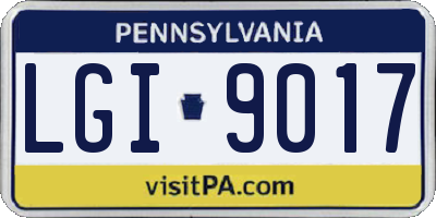 PA license plate LGI9017