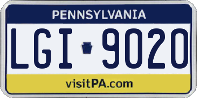 PA license plate LGI9020