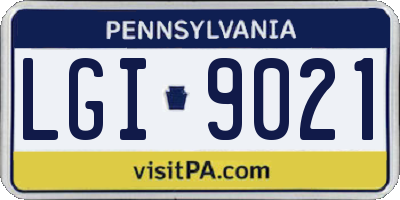 PA license plate LGI9021