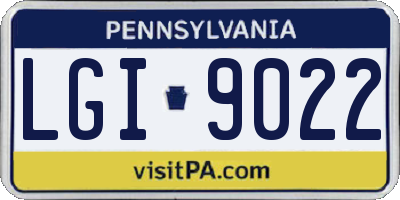 PA license plate LGI9022