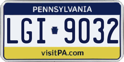 PA license plate LGI9032