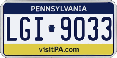 PA license plate LGI9033