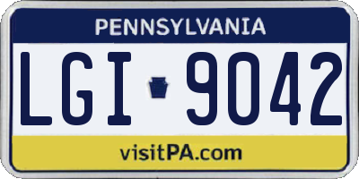 PA license plate LGI9042