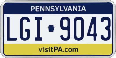 PA license plate LGI9043