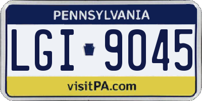PA license plate LGI9045
