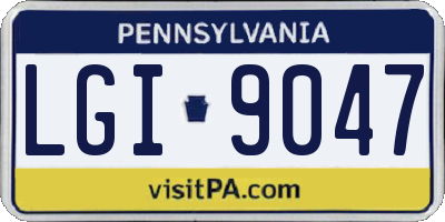 PA license plate LGI9047