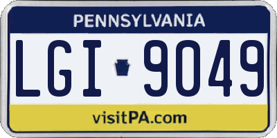 PA license plate LGI9049
