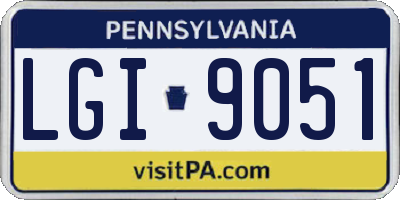 PA license plate LGI9051