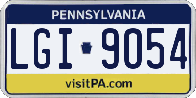 PA license plate LGI9054