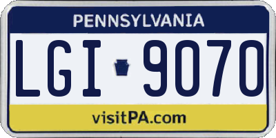 PA license plate LGI9070