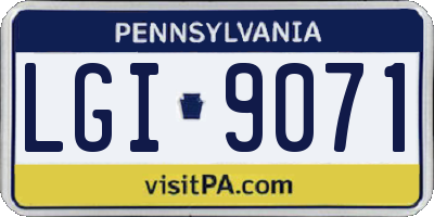 PA license plate LGI9071