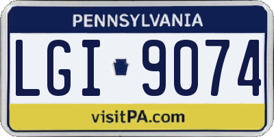 PA license plate LGI9074