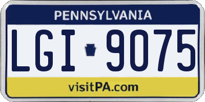 PA license plate LGI9075
