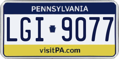 PA license plate LGI9077