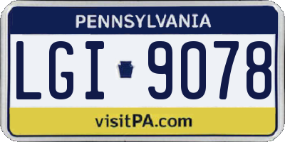 PA license plate LGI9078